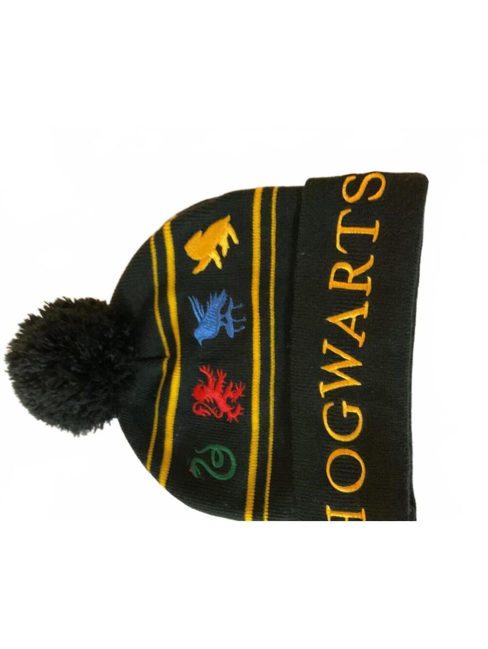 Harry Potter Hogwarts Knit Beanie Hat with Pom Pom